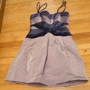 Bcbg never worn purple Elegant Striped Spaghetti Strap Dress